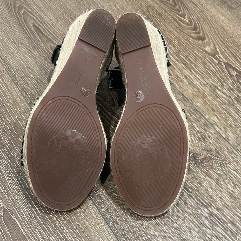 Vince Camuto Black Leather Espadrilles - Picture 4 of 4